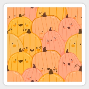 Super Cute Pumpkin Patch Kawaii Halloween Pattern Sticker